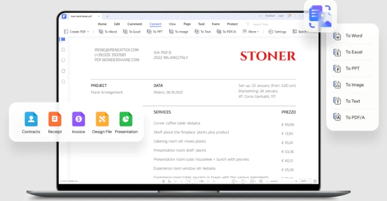 the pdfelement interface